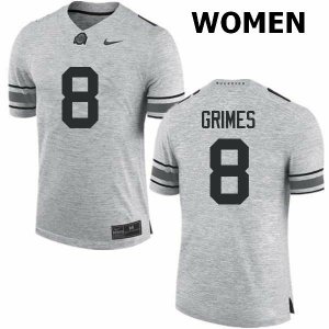 NCAA Ohio State Buckeyes Women's #8 Trevon Grimes Gray Nike Football College Jersey BPC7245EY